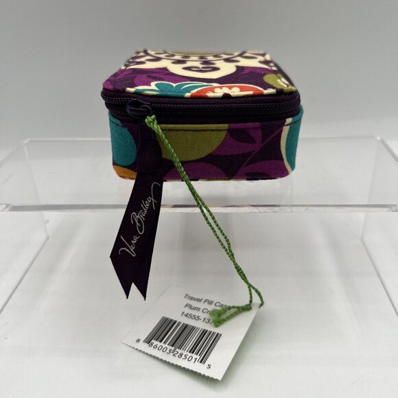 Vera Bradley NWT Plum Crazy Pill Case 7+1 Days Purple Butter Yellow Artsy Boho - Picture 8 of 10